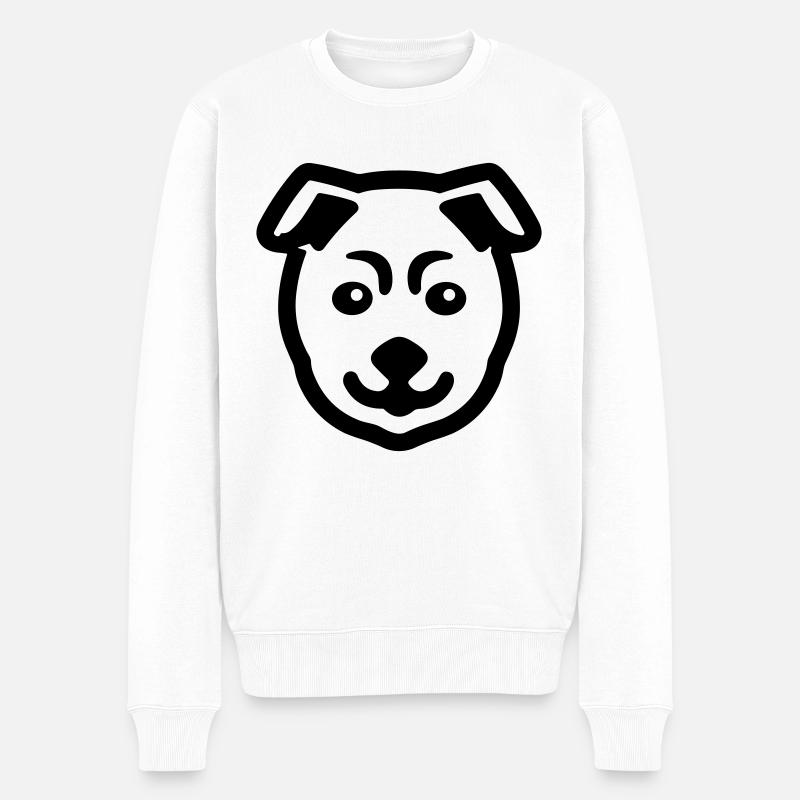 Hund - Männer Premium Bio Pullover - Weiß
