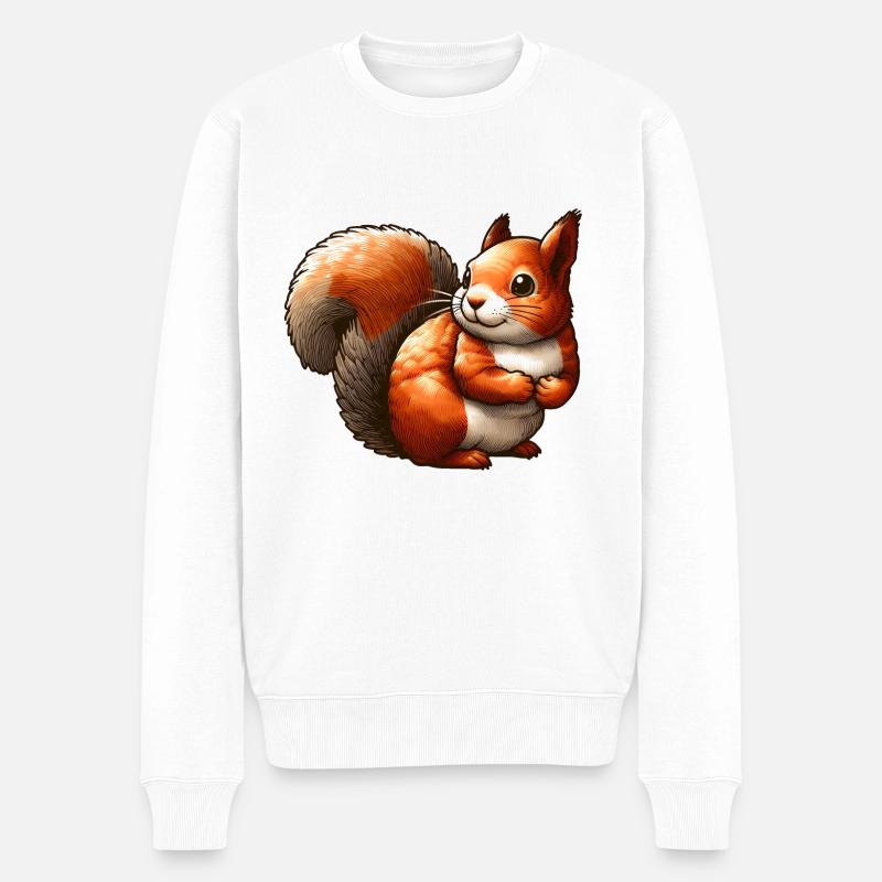Ecureuil Roux Mignon - Pull Premium bio Homme - blanc