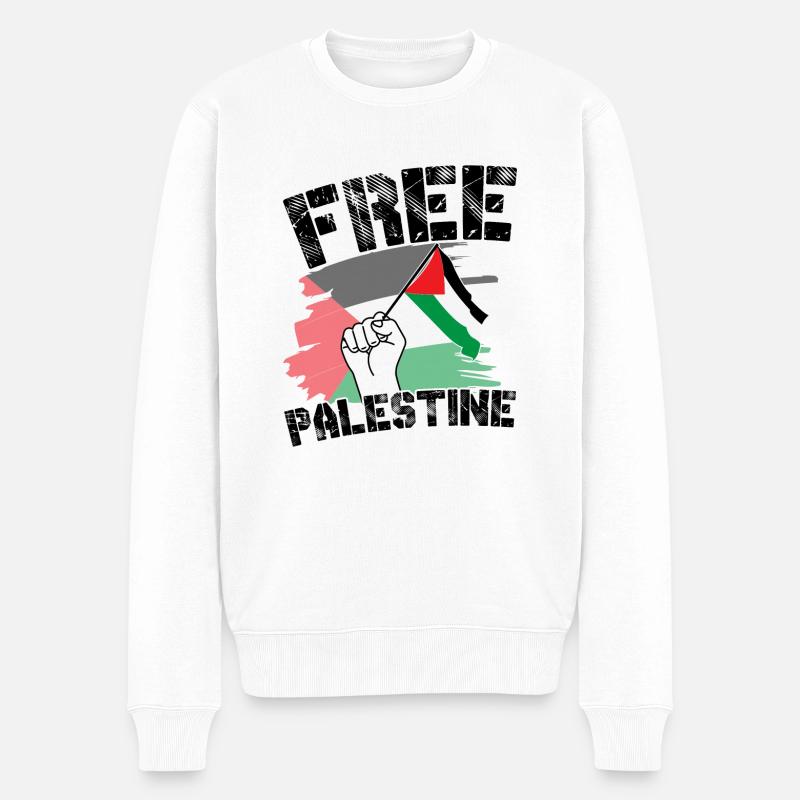 palestine - Pull Premium bio Homme - blanc
