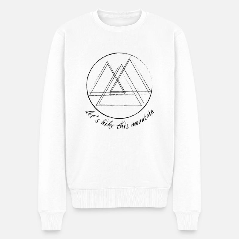 Berg / let's hike this mountain - Männer Premium Bio Pullover - Weiß