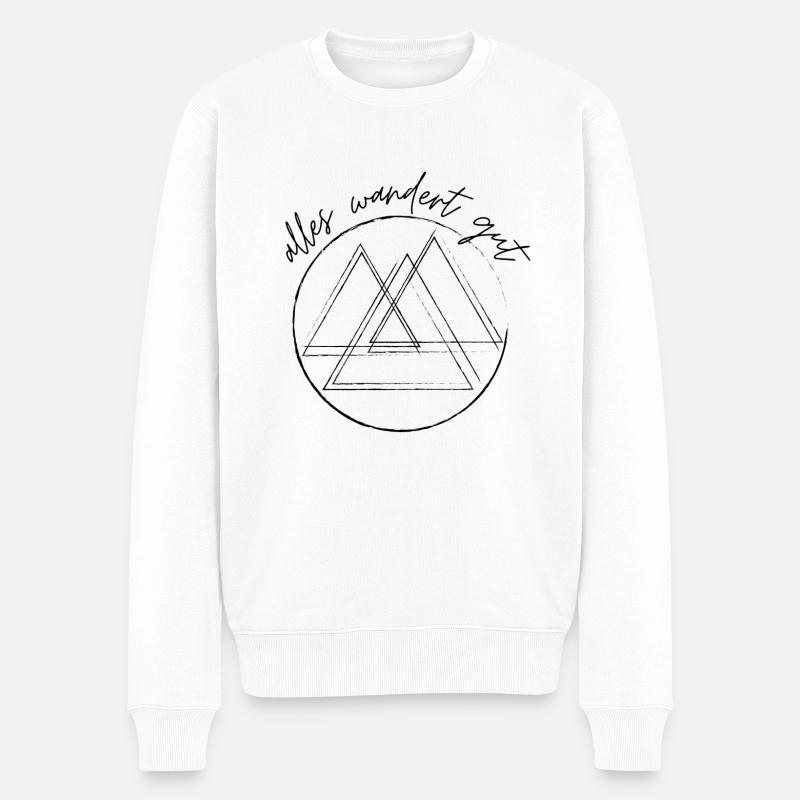 Berge / Alles Wandert Gut - Männer Premium Bio Pullover - Weiß