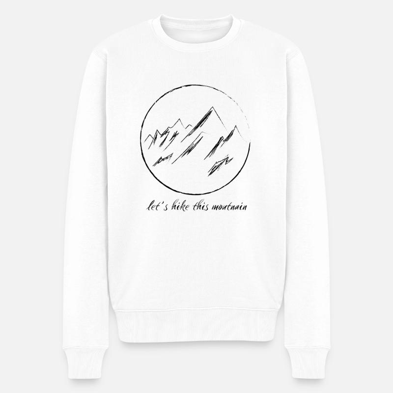 Berg / let's hike this mountain - Männer Premium Bio Pullover - Weiß