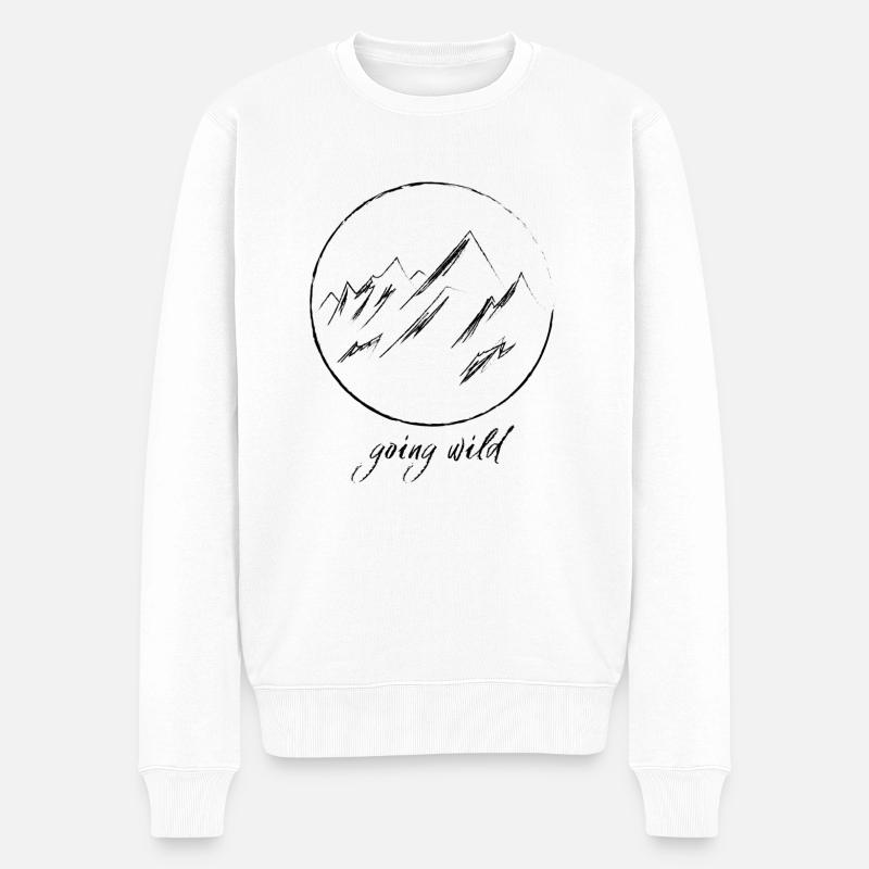 Berge - Going Wild - Männer Premium Bio Pullover - Weiß