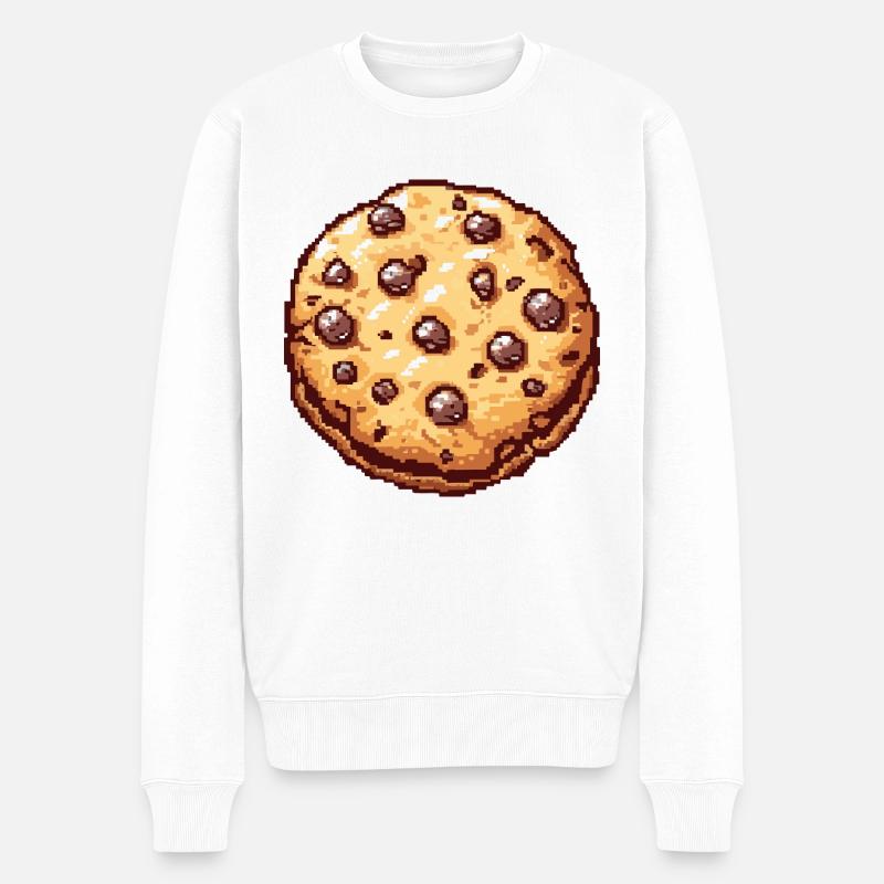Kekse Pixel Symbol - Männer Premium Bio Pullover - Weiß