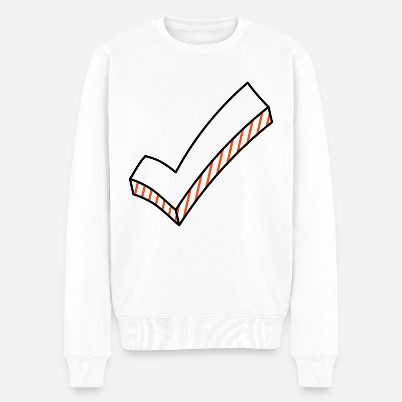 Haken dran zweifarbig - Männer Premium Bio Pullover - Weiß