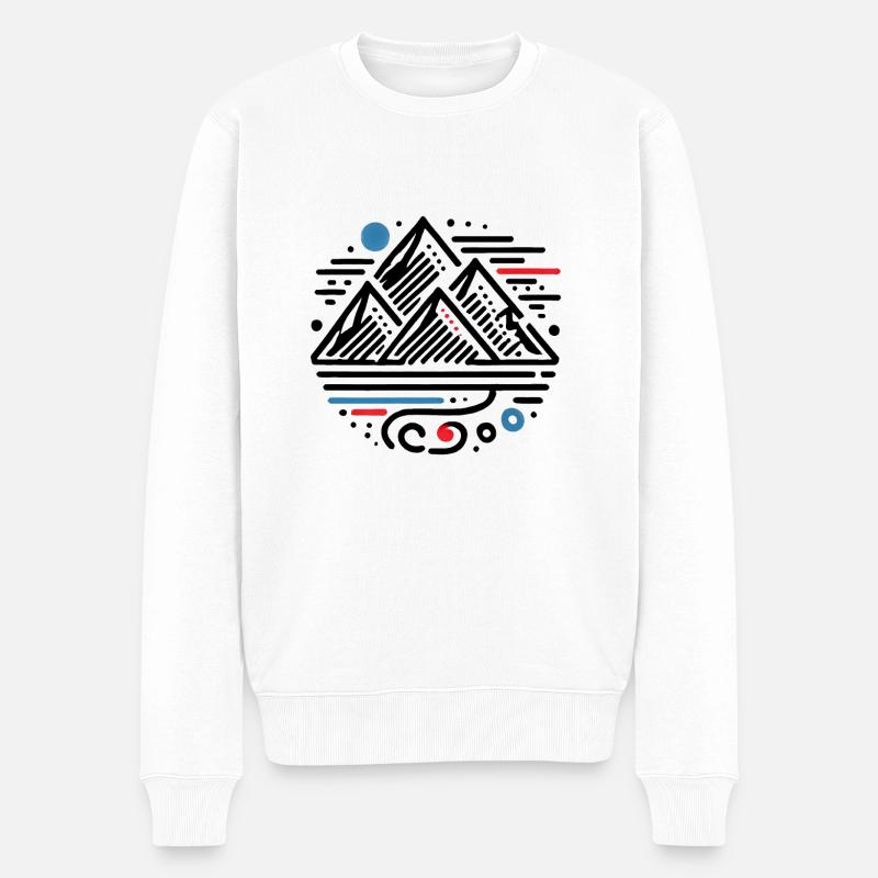 Berge Abstrakt - Männer Premium Bio Pullover - Weiß