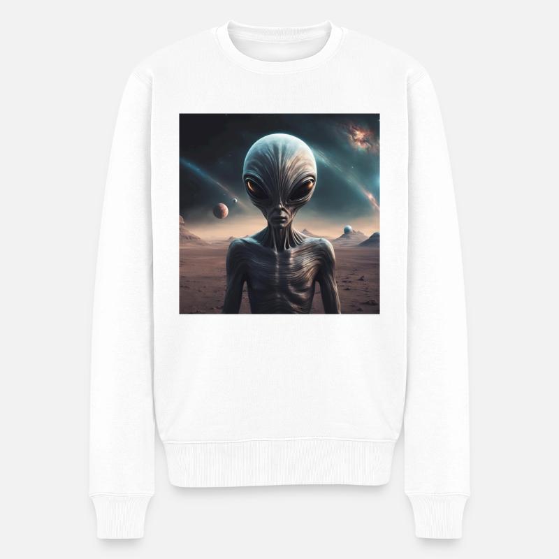 Alien - Männer Premium Bio Pullover - Weiß