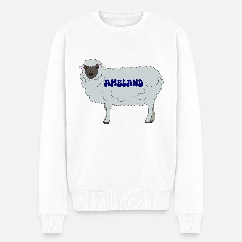 Ameland Schaf - Männer Premium Bio Pullover - Weiß
