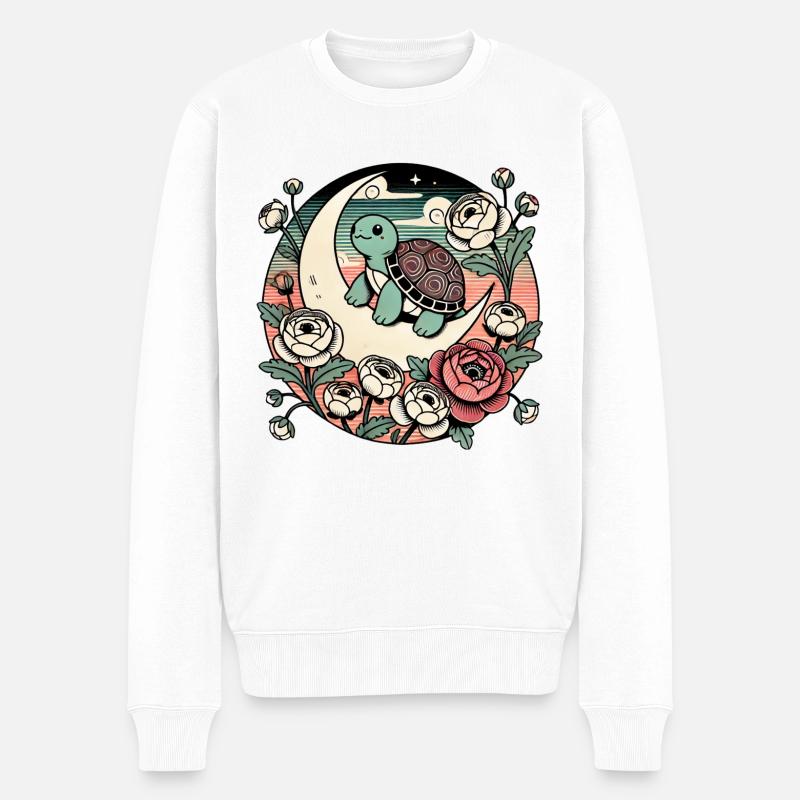 Niedliche Box Schildkröte - Männer Premium Bio Pullover - Weiß