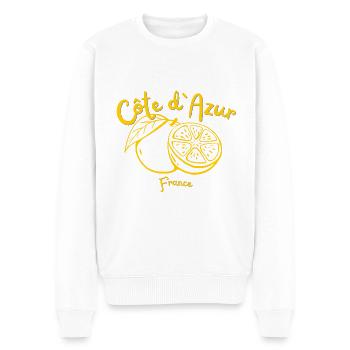 Côte d’Azur - Saint Tropez - Vacances - France - Pull Premium bio Homme - blanc - Devant - Thijin (182cm)