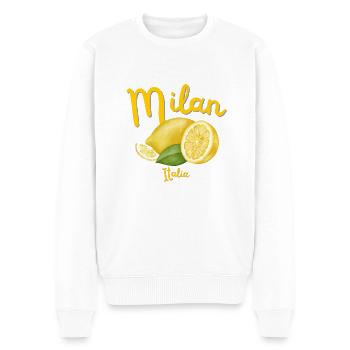 Mailand - Italien - Souvenir - Reise - Urlaub - Männer Premium Bio Pullover - Weiß - Vorne - Thijin (182cm)