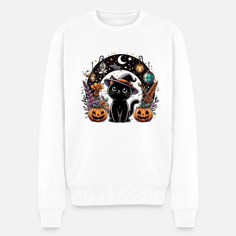 Kitty spooky halloween 2 - Pull Premium bio Homme - blanc