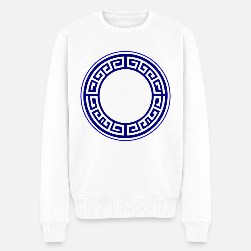 Griechisch Icon Kreis - Männer Premium Bio Pullover - Weiß