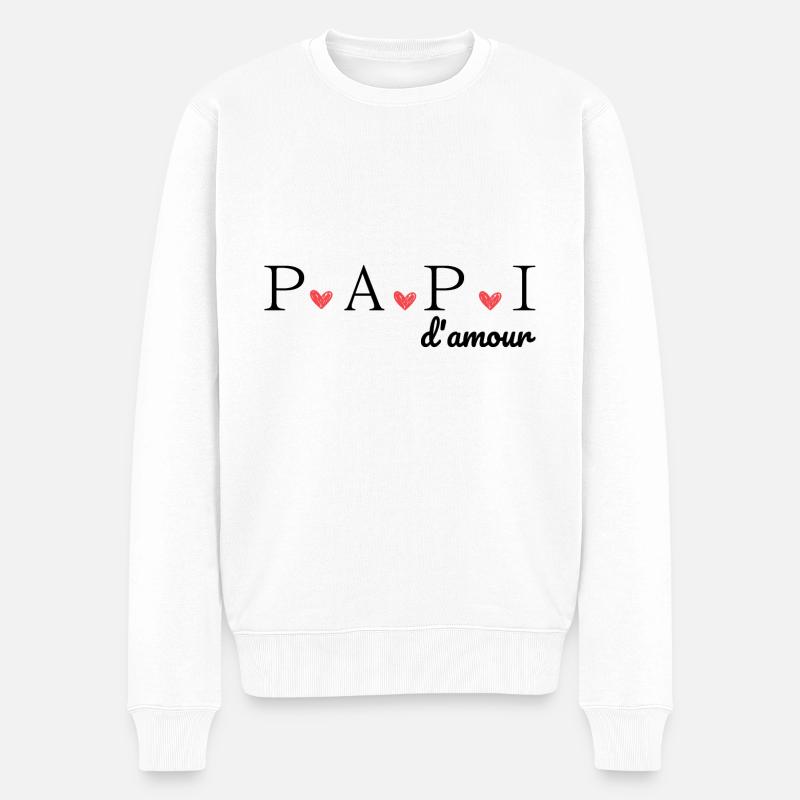 Papi d'amour - Pull Premium bio Homme - blanc
