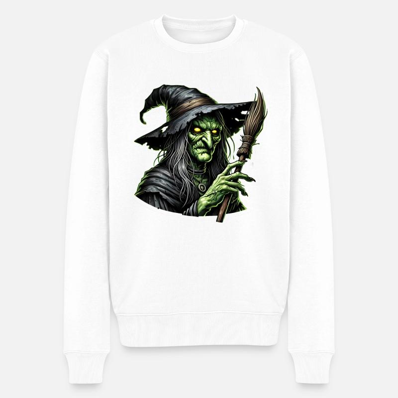 Hexe - Männer Premium Bio Pullover - Weiß