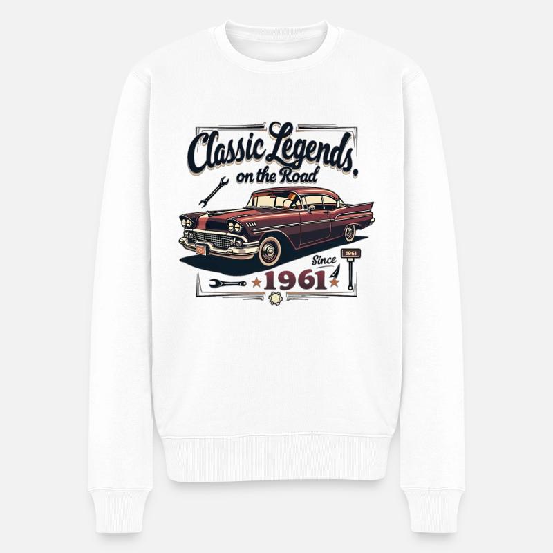 Oldtimer - Classic Legends - Männer Premium Bio Pullover - Weiß