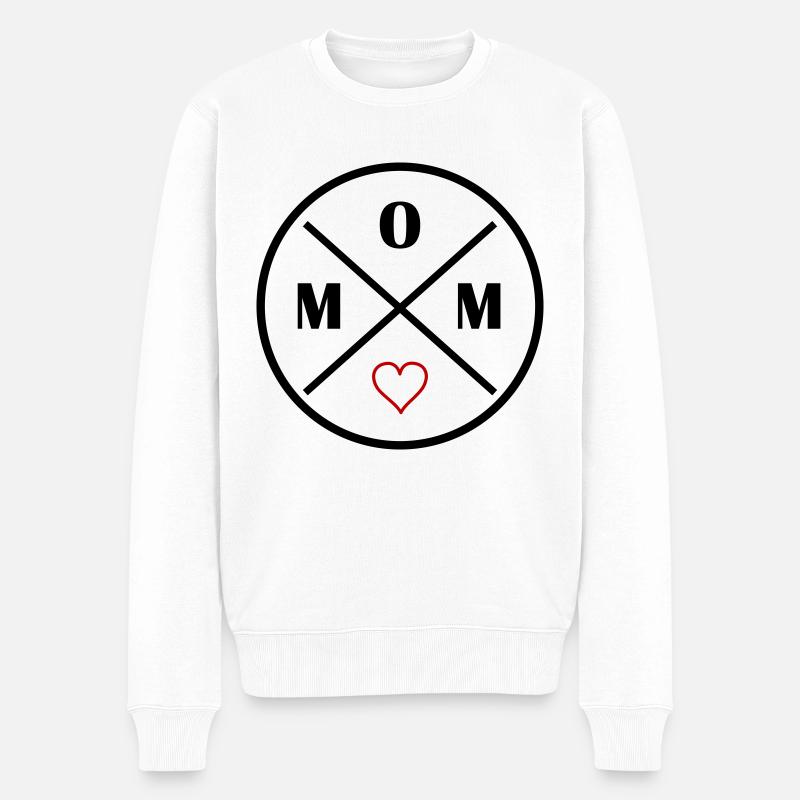 mom heart - Männer Premium Bio Pullover - Weiß