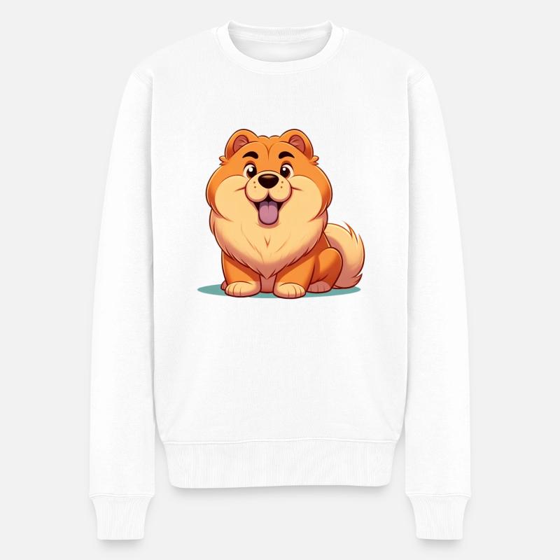 Chowchow 8 - Männer Premium Bio Pullover - Weiß