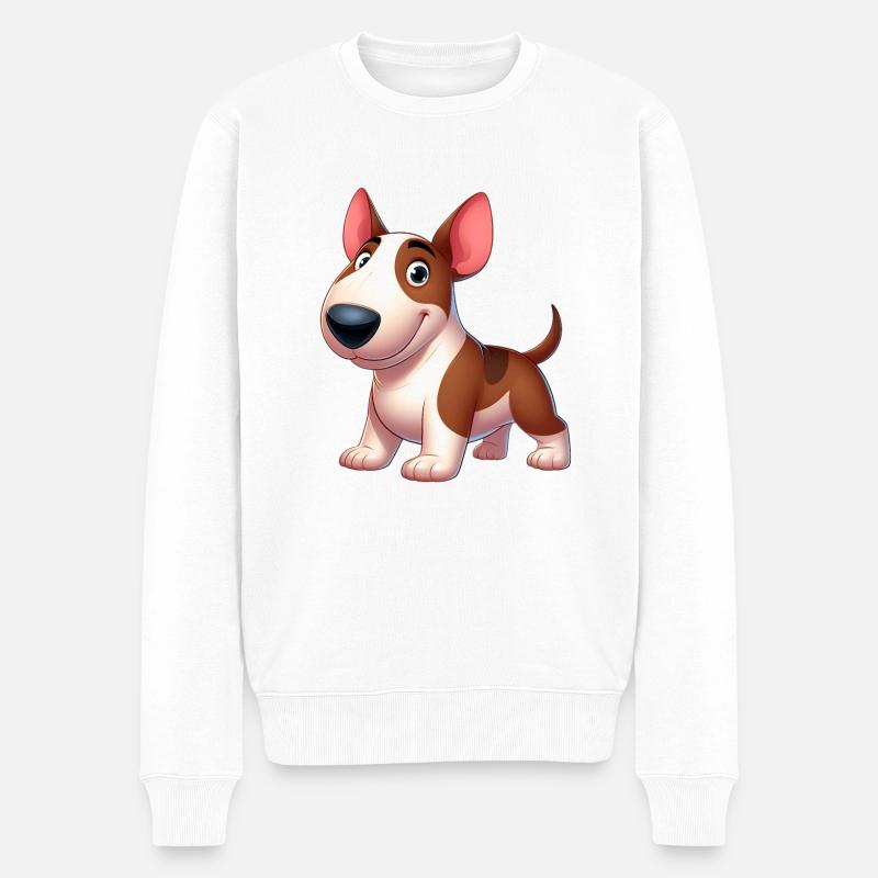 Bullterrier - Männer Premium Bio Pullover - Weiß