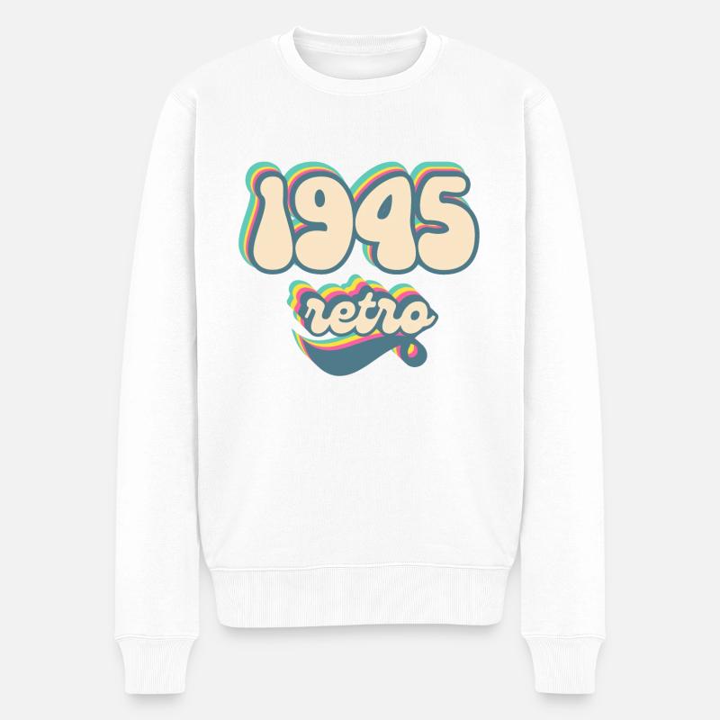 1945 Retro Geschenkidee - Männer Premium Bio Pullover - Weiß