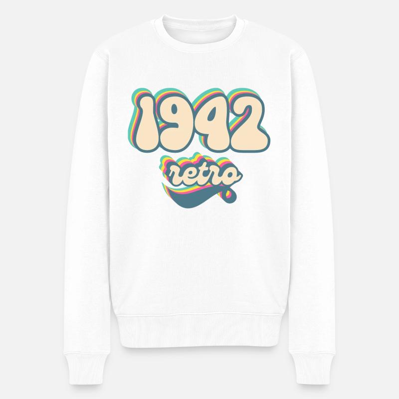 1942 Retro Geschenkidee - Männer Premium Bio Pullover - Weiß