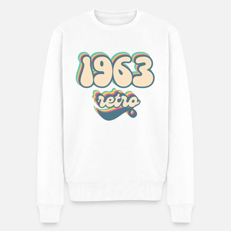 1963 retro idée cadeau - Pull Premium bio Homme - blanc
