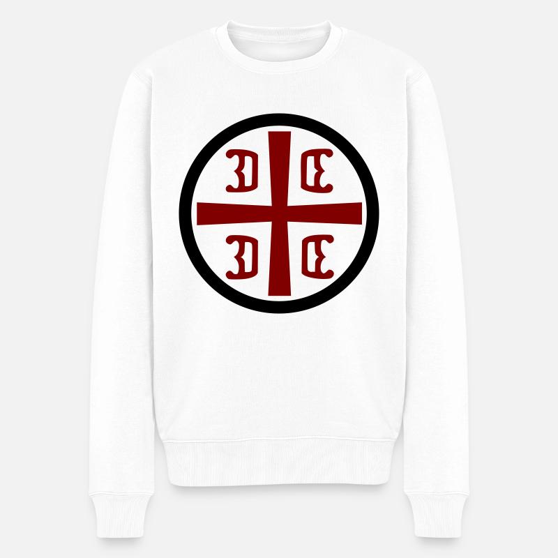 Croix serbe - Pull Premium bio Homme - blanc