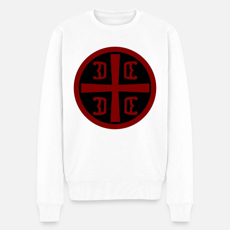 Croix serbe - Pull Premium bio Homme - blanc