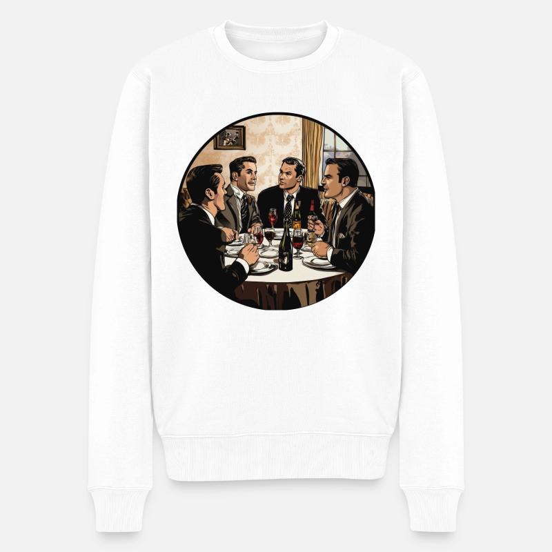 Soirée élégante entre amis - Pull Premium bio Homme - blanc