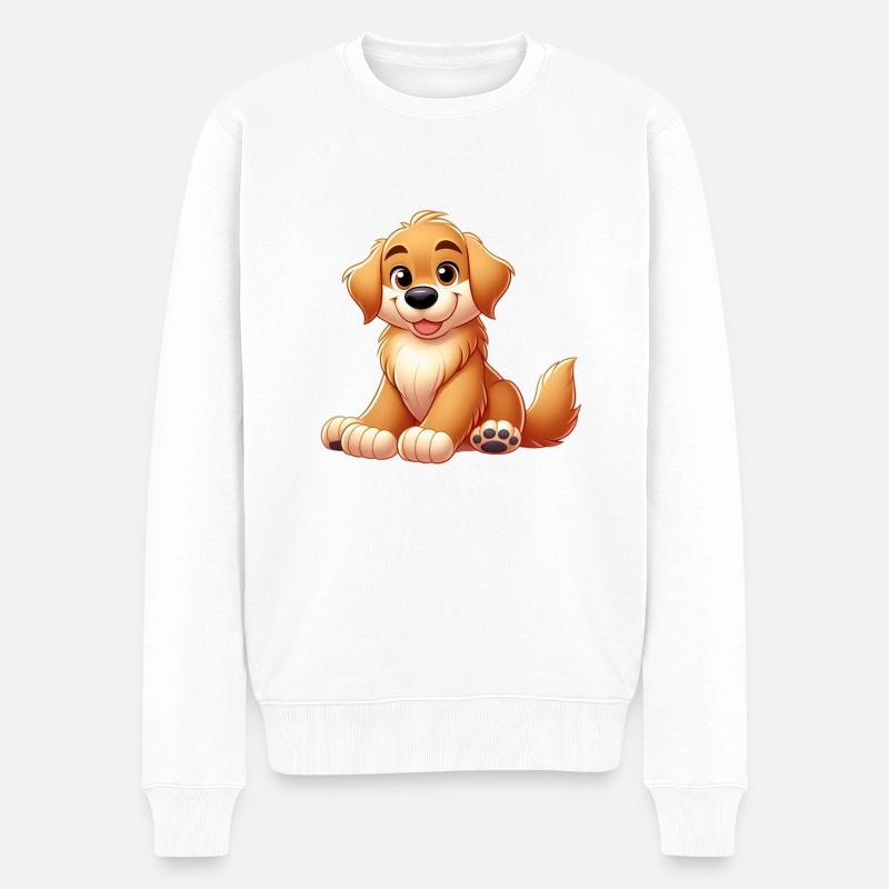 Golden Retriever 2 - Männer Premium Bio Pullover - Weiß