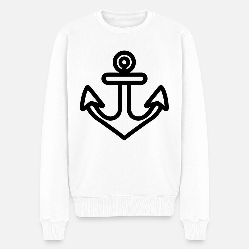 Anker - Männer Premium Bio Pullover - Weiß