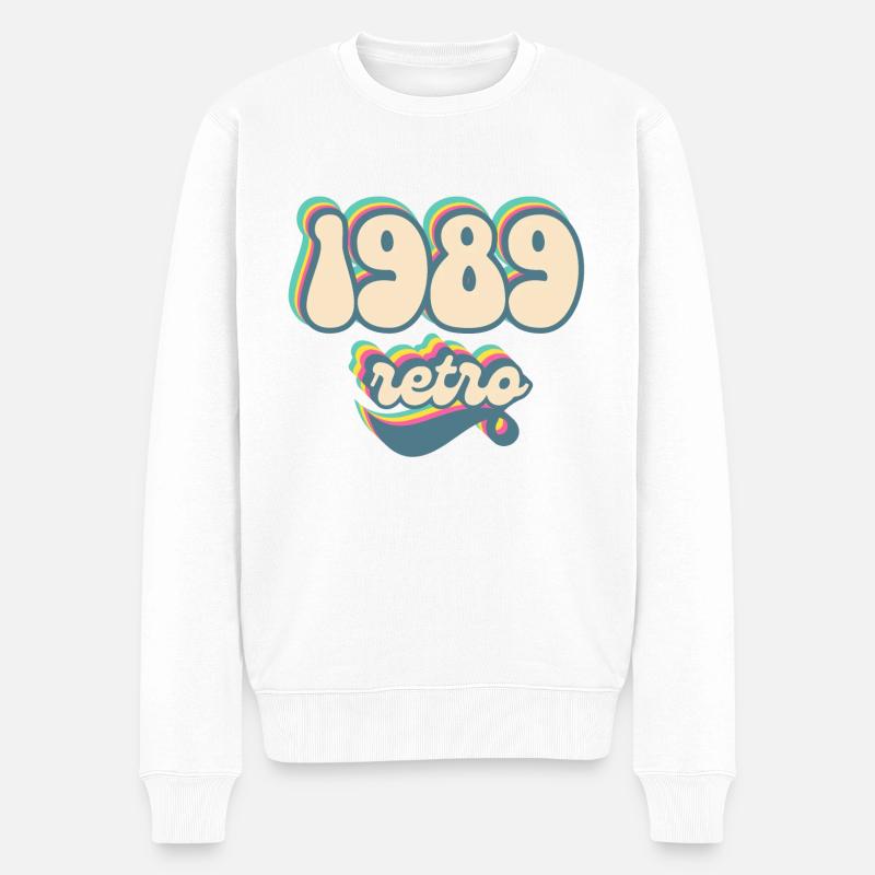 Retro-Geschenkidee von 1989 - Männer Premium Bio Pullover - Weiß