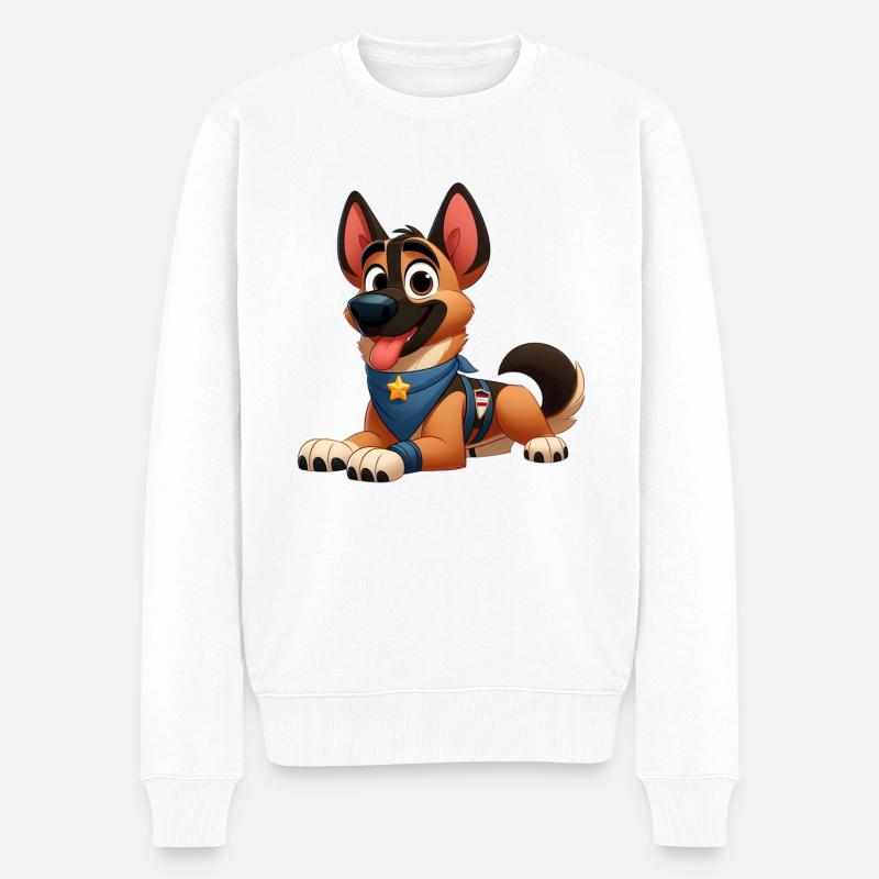 Malinois 10 - Männer Premium Bio Pullover - Weiß