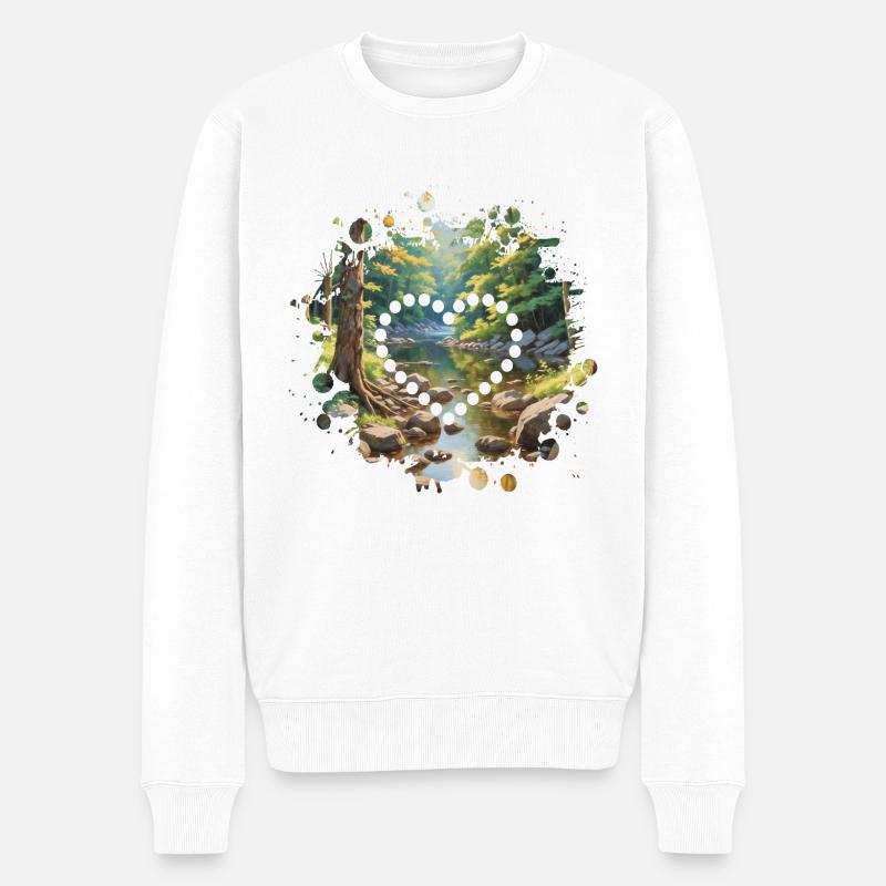 Ruhige Natur Liebe - Männer Premium Bio Pullover - Weiß