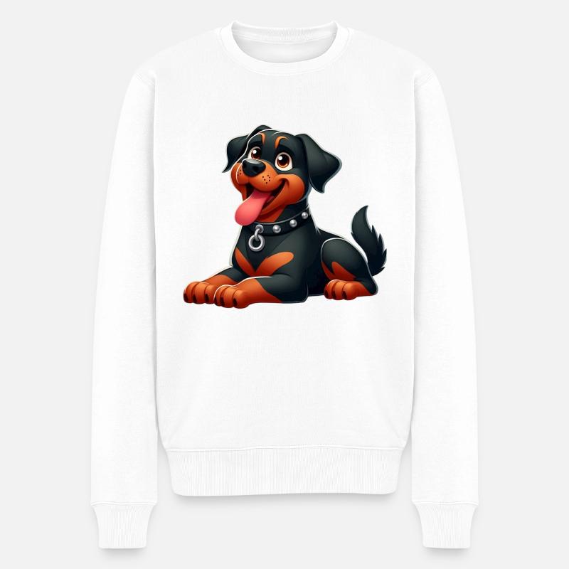 Rottweiller 5 - Männer Premium Bio Pullover - Weiß