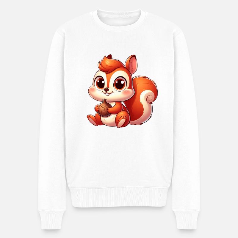 Eichhörnchen 5 - Männer Premium Bio Pullover - Weiß