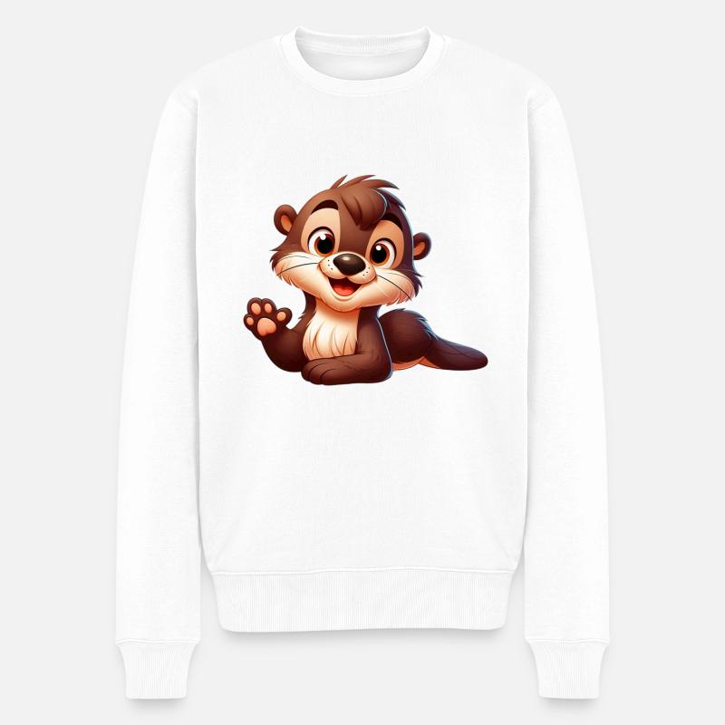 Otter 2 - Männer Premium Bio Pullover - Weiß
