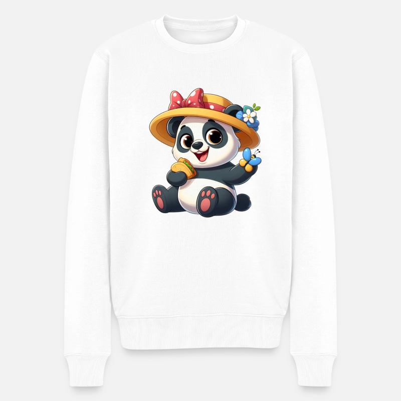 panda 2 - Pull Premium bio Homme - blanc