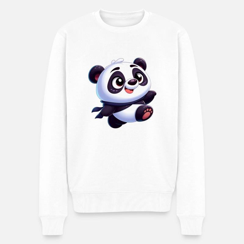 Panda 4 - Männer Premium Bio Pullover - Weiß