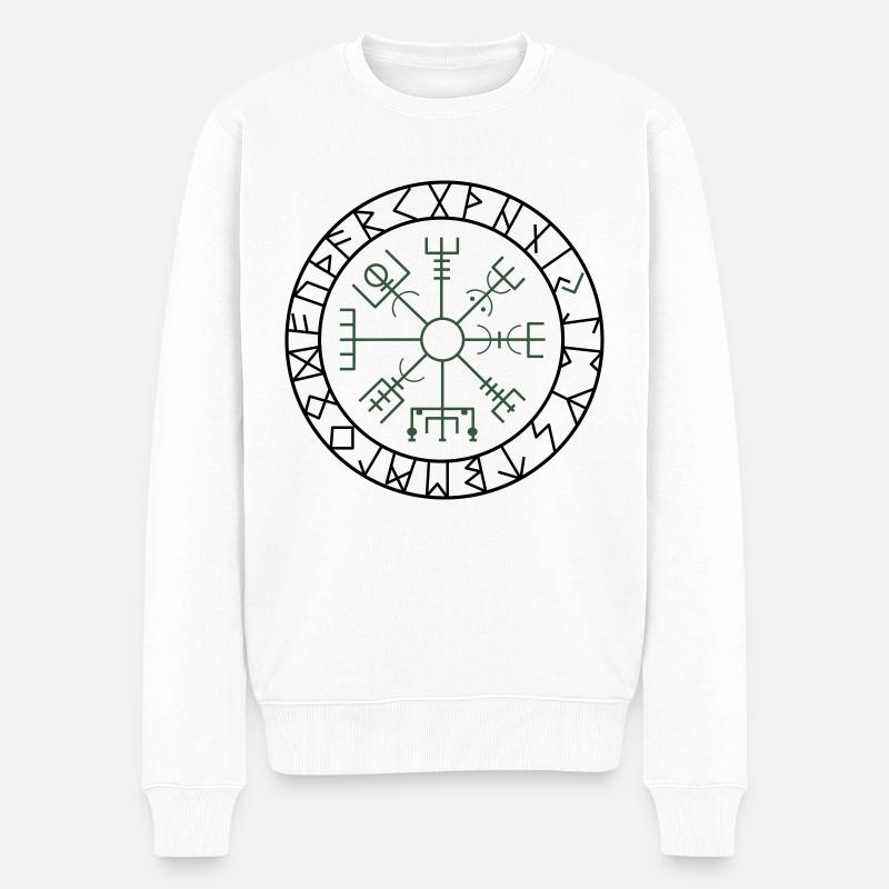 wikinger kompass - Männer Premium Bio Pullover - Weiß