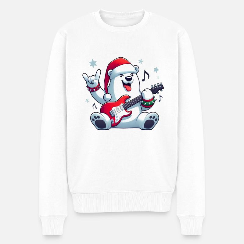 Eisbär 6 - Männer Premium Bio Pullover - Weiß