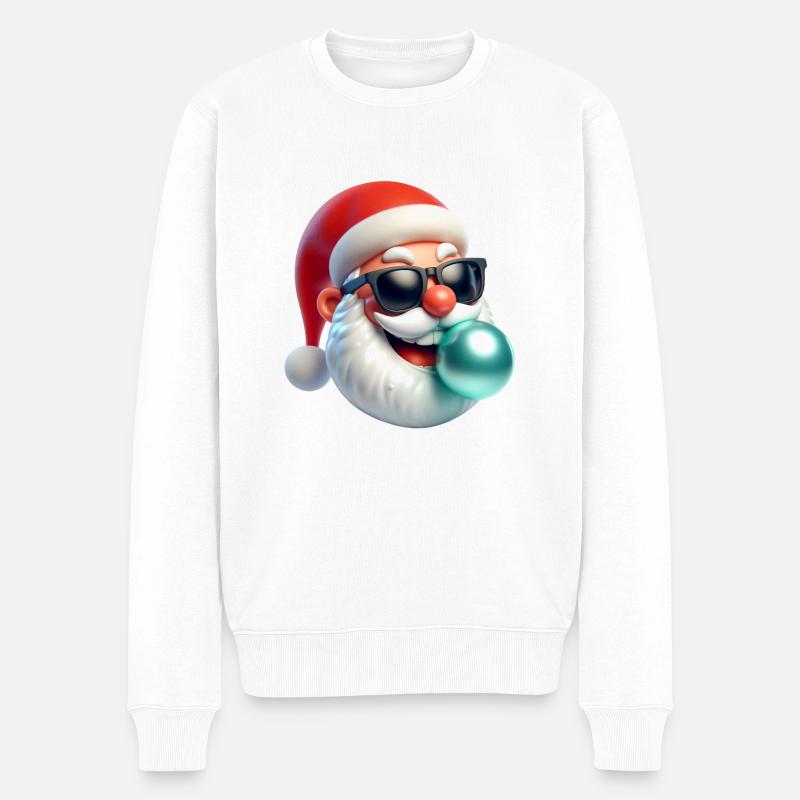 Santa Fun 3 - Männer Premium Bio Pullover - Weiß