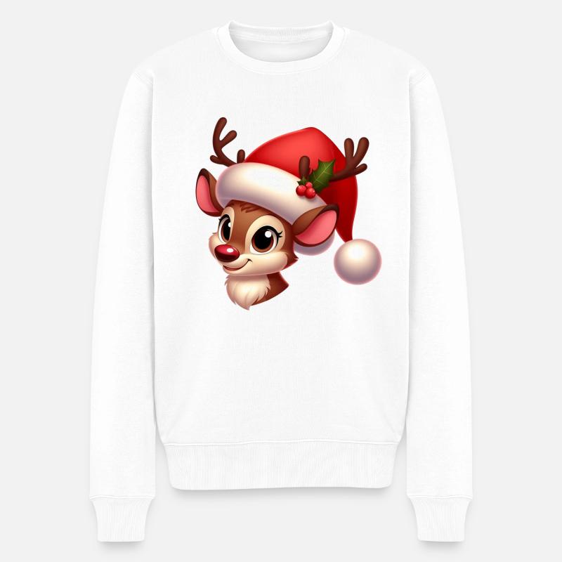 Rudolf 9 - Männer Premium Bio Pullover - Weiß