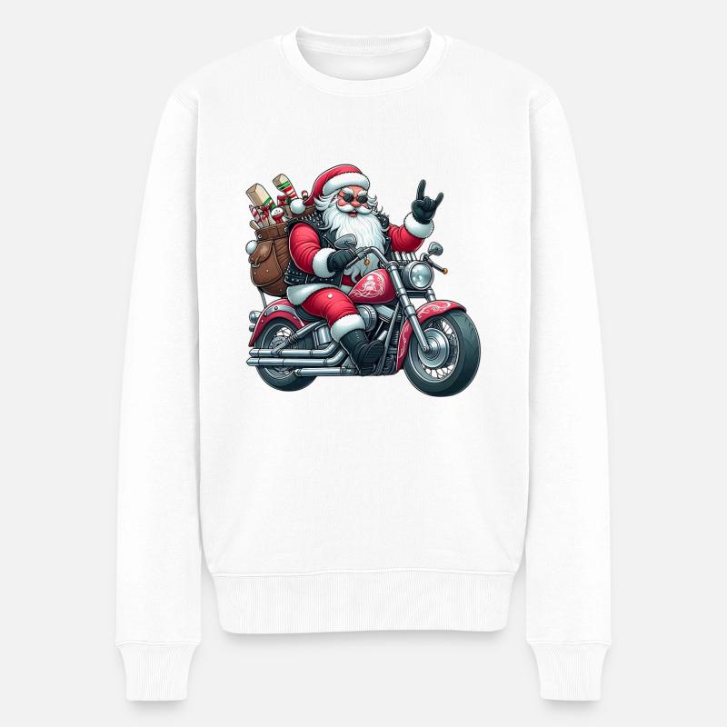 santa moto 5 - Pull Premium bio Homme - blanc