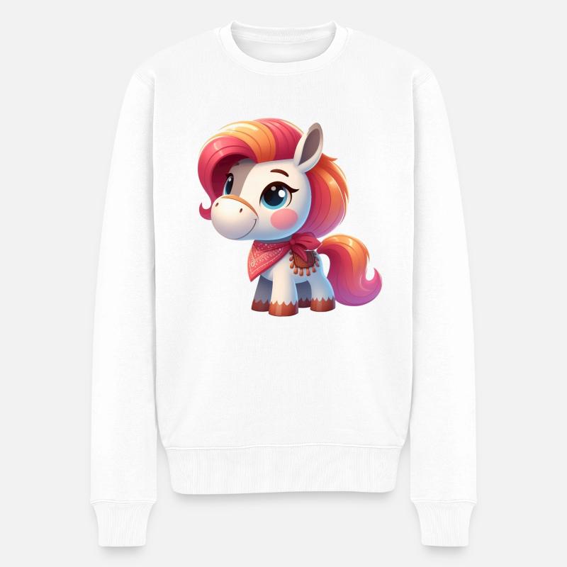 Pony 4 - Männer Premium Bio Pullover - Weiß