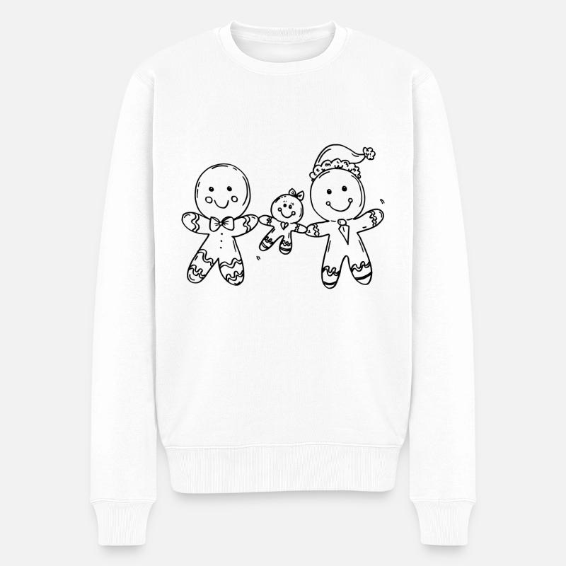 Lebkuchen Familie - Männer Premium Bio Pullover - Weiß