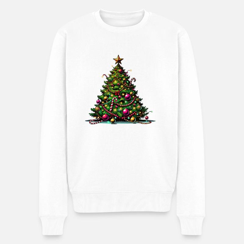 Arbre de Noël - Pull Premium bio Homme - blanc