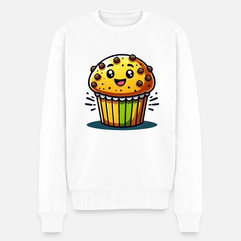 Muffin Comic - Männer Premium Bio Pullover - Weiß
