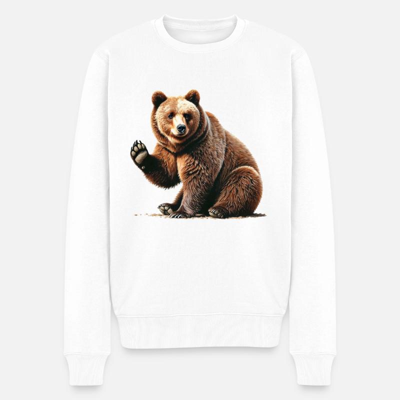 Ours agitateur - Pull Premium bio Homme - blanc