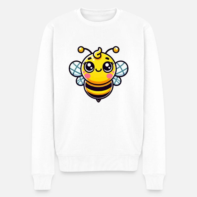 biene - Männer Premium Bio Pullover - Weiß